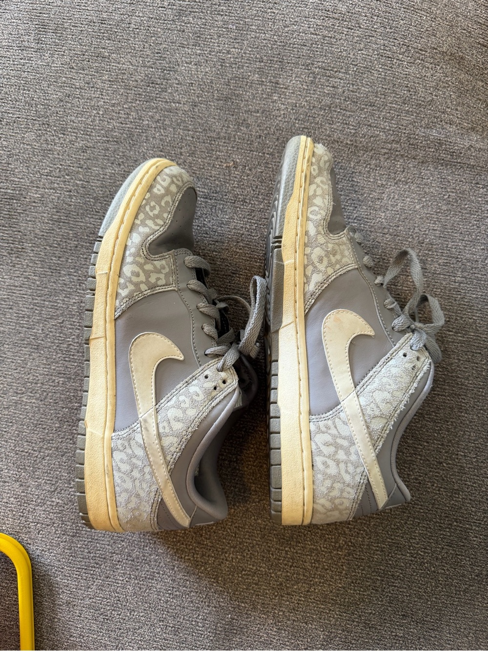 Nike dunks Gray & Cream leopard print Low-Top Sneakers